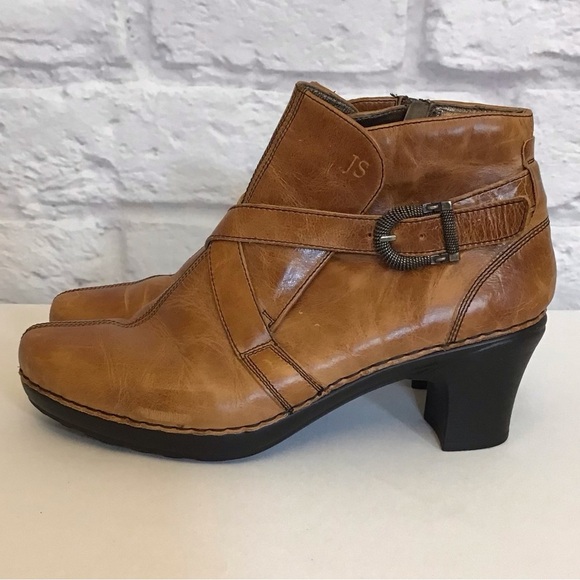 Josef Seibel 10-10.5 (41) Leather Ankle Boots Women’s Camel Color Chunky Heels - Picture 15 of 15